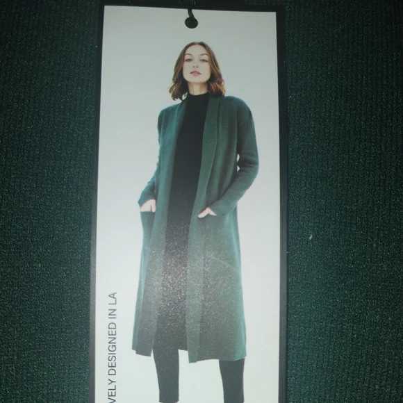 MaxSport Double Knit Shawl Collar Teal Cardigan, Sz L NWT - Picture 2 of 12